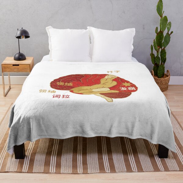 Item preview,  Chinese Mandarin brain language map topographic regions hanzi grammar neuroscience art gift designed and sold by language-des.
