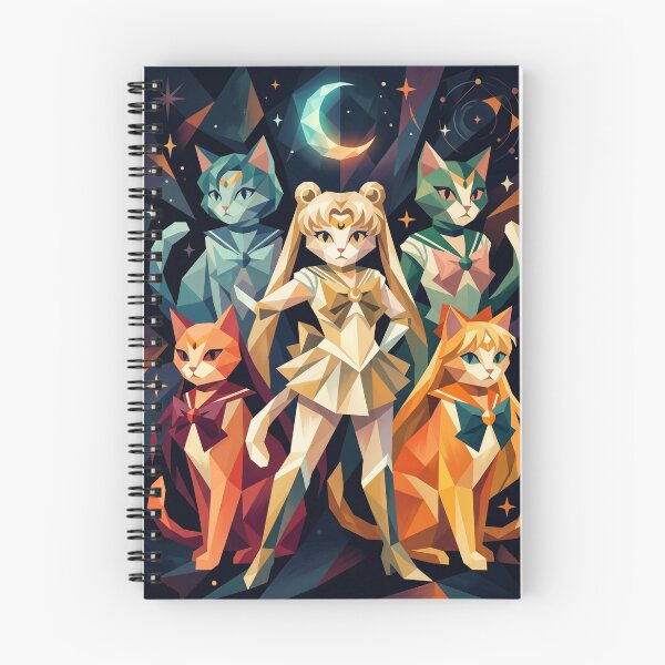 Item preview, Sailor Moon Cats | Geometric Cosmic Guardians - Anime Style Feline Power Art designed and sold by TheCoolCatsMx.