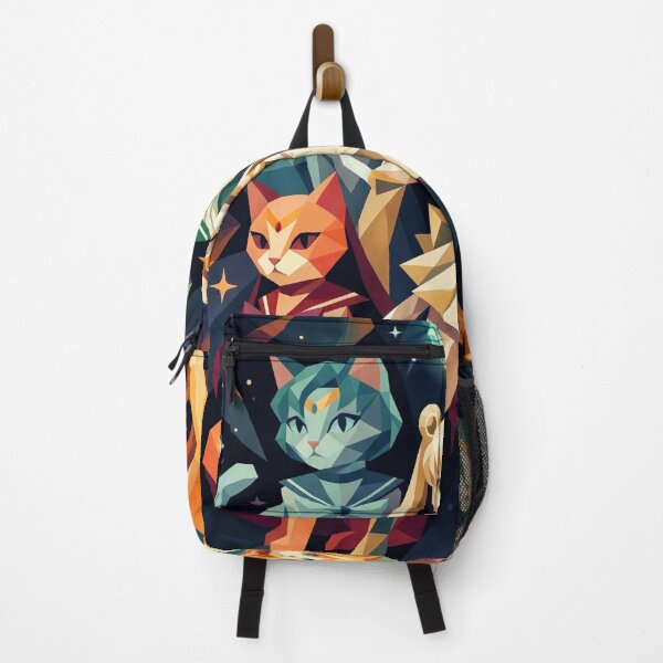 Item preview, Sailor Moon Cats | Geometric Cosmic Guardians - Anime Style Feline Power Art designed and sold by TheCoolCatsMx.
