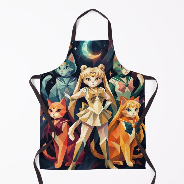 Item preview, Sailor Moon Cats | Geometric Cosmic Guardians - Anime Style Feline Power Art designed and sold by TheCoolCatsMx.