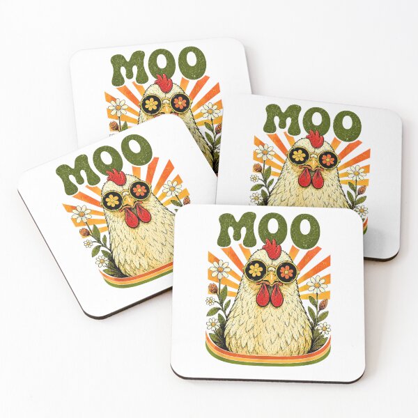 Item preview, Moo Cute Funny Vintage Hippie Chicken Flower Power Sunburst Glasses designed and sold by Methahshop.