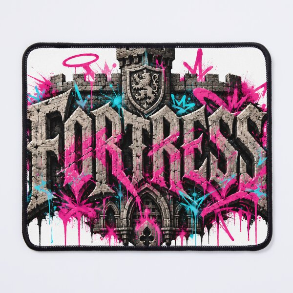 Item preview, Fortress Graffiti Streetwear Neon Castle Art designed and sold by etuvibes.