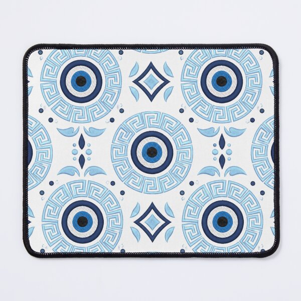 Item preview, Greek Meander Evil Eye Seamless Pattern designed and sold by Ioanna-Studio.