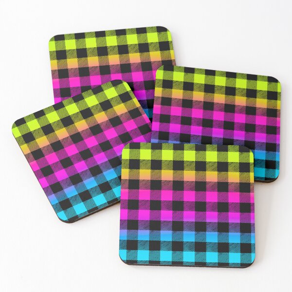 Item preview, Neon Rainbow Buffalo Check Pattern designed and sold by daphsam.