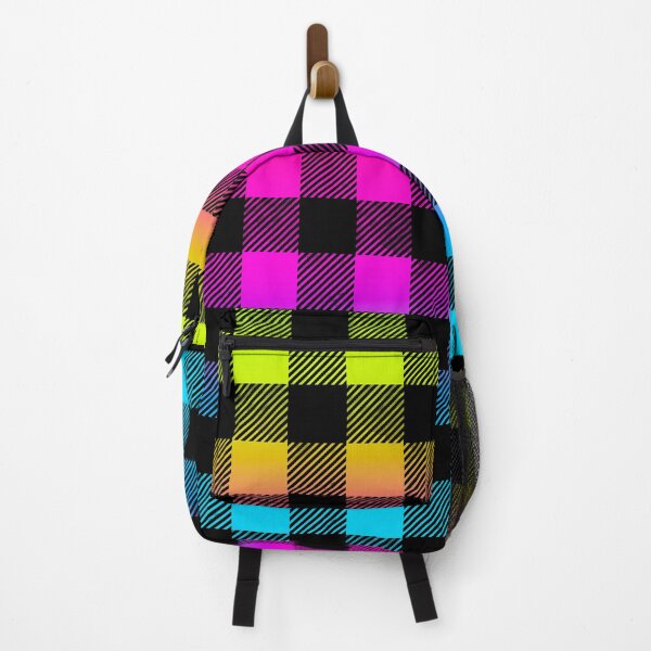Item preview, Neon Rainbow Buffalo Check Pattern designed and sold by daphsam.