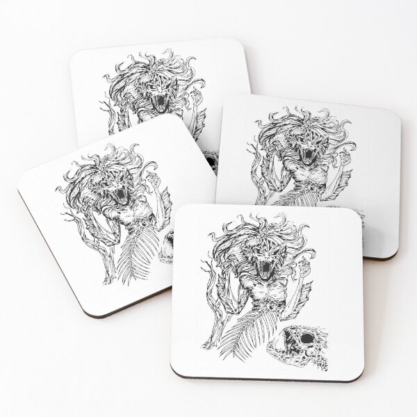 Item preview, Siren - Haunting Skeleton Mermaid Gothic Ink Sketch designed and sold by Combat the Apathy.