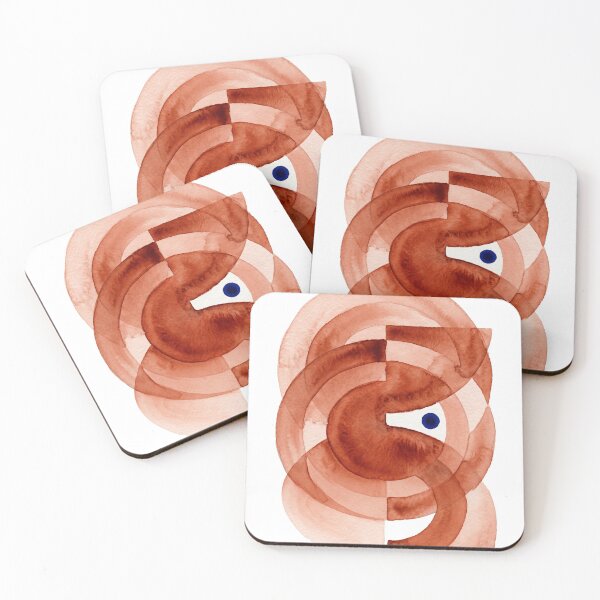 Item preview, Abstract Watercolor Geometric Wall Art, Modern Boho Eyes Print designed and sold by MoonOpuluna.