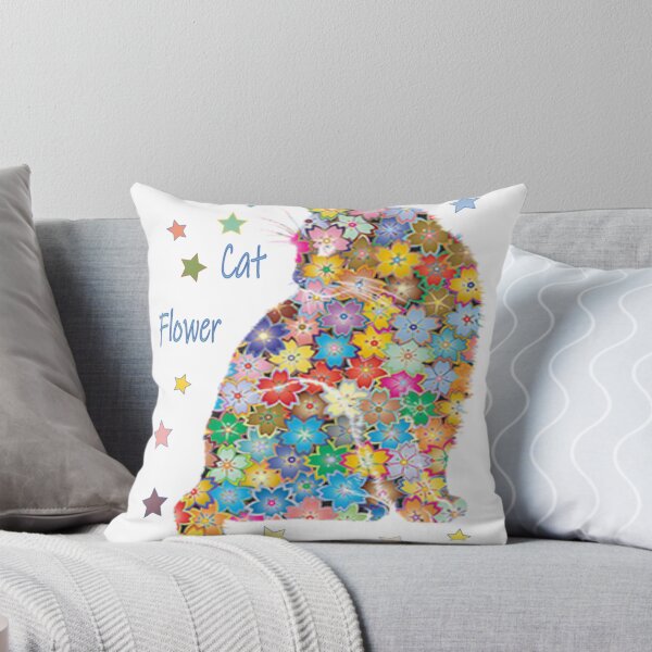 Item preview, Colorful Floral Cat Graphic Art designed and sold by Ahmed Farhat.
