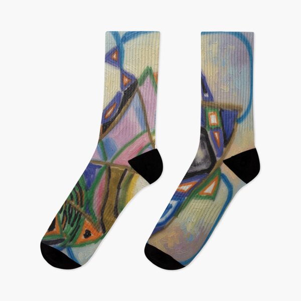 Item preview, quantum shapes impressionist colorful geometric abstract design designed and sold by SmashingDeals.