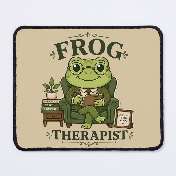 Item preview, Frog Therapist Shirt – Cute Frog Psychologist in Armchair Funny Therapy Humor Design designed and sold by  Artistry in Motion by MADsrecreation.