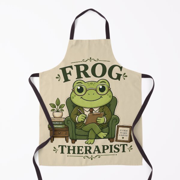 Artikelvorschau, T-Shirt mit Froschtherapeut – Lustiges Design mit niedlichem Froschpsychologen im Sessel entworfen und verkauft von  MAD's Recreation Studio.