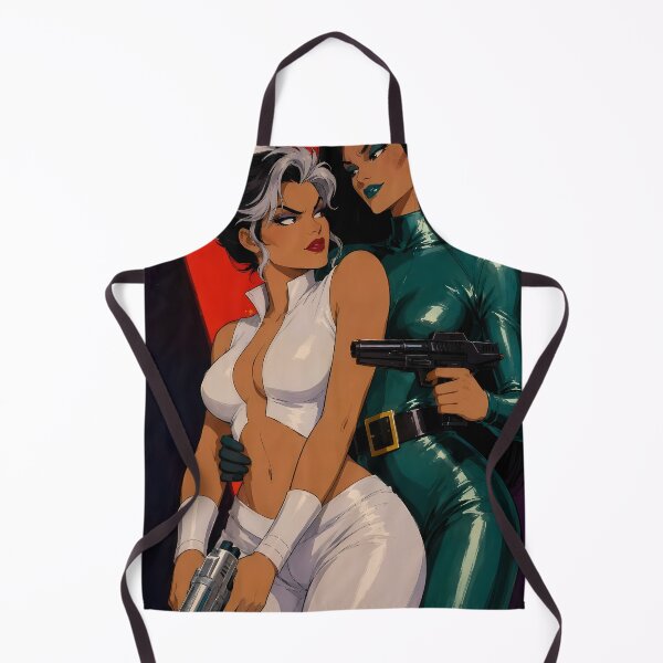 Item preview, Retro Femme Fatale Duo – Noir Spy Girls Action Illustration designed and sold by Hollow Moon Studios..