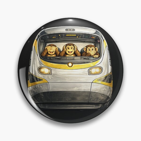 Item preview, Train driving three wise Monkeys designed and sold by JamesDunican.