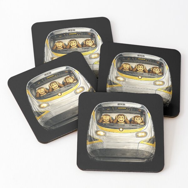 Item preview, Train driving three wise Monkeys designed and sold by JamesDunican.