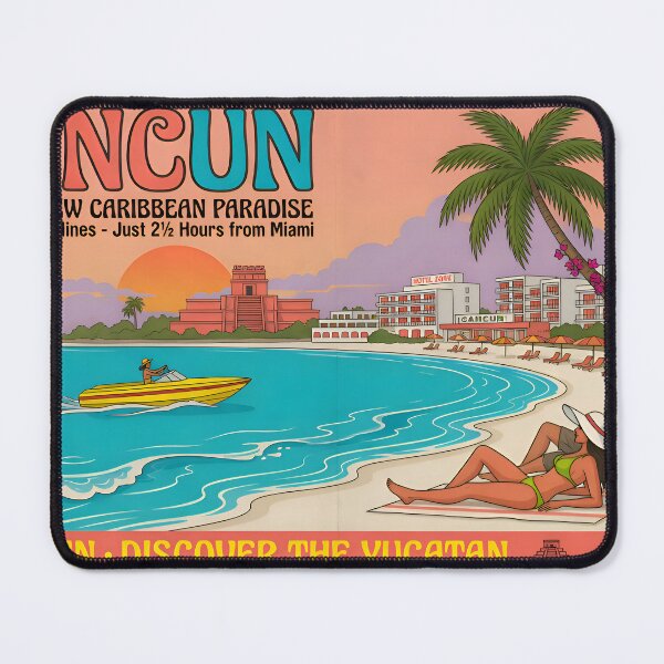 Item preview, Vintage 1974 Cancun Mexico Caribbean Travel designed and sold by GoldenEraTravel.