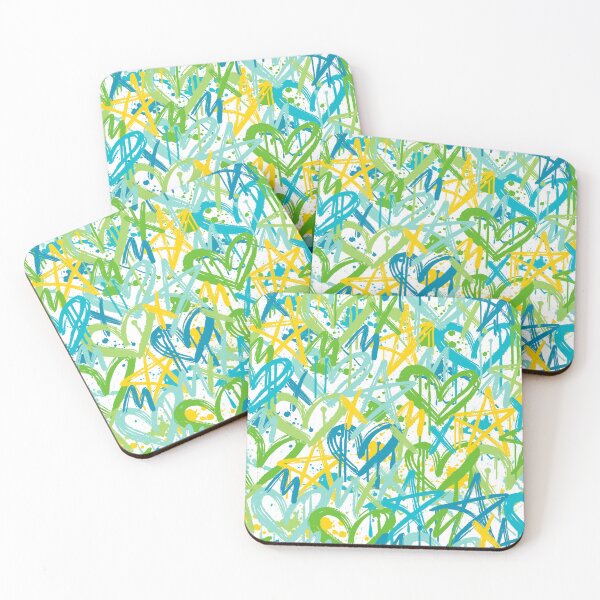 Item preview, Graffiti Love Notes in Paradise Pop Tropical Hearts & Stars designed and sold by melanie4816.
