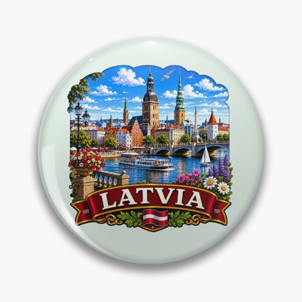 Item preview, Latvia Riga Old Town Riverside designed and sold by Myra365Art.