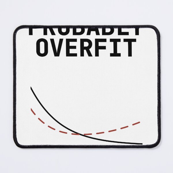 Item preview, Probably Overfit, Funny ML Engineer Gift, Minimalist Loss Curve Print, Data Scientist & AI Researche designed and sold by LatentGoods.