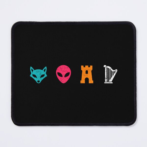 Item preview, Minimalist Aesthetic Symbols - Fox Alien Castle Harp Flat Design designed and sold by Methahshop.