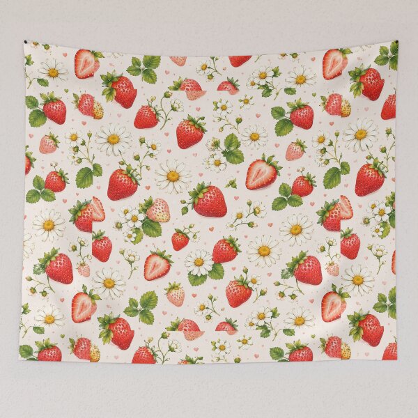 Item preview, Cute Strawberry Pattern | Summer Fruit Seamless Print designed and sold by Aramdesing.