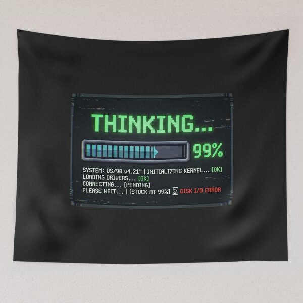 Item preview, Thinking 99 Percent Loading Funny Retro Computer Design designed and sold by afarkar.