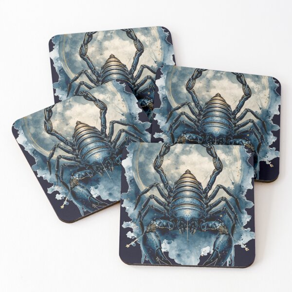 Item preview, Celestial Scorpion Watercolor | Moon Phase Zodiac Scorpio Art designed and sold by Biedroneczka.