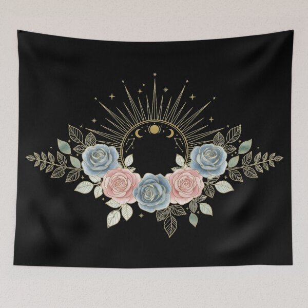 Item preview, Watercolor Celestial Roses and Moon Phases designed and sold by MoonSoul Studio.