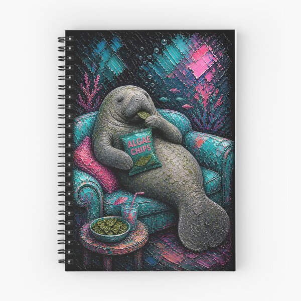 Item preview, Chill Algae Chips Manatee Neon Aesthetic Art designed and sold by Vista Atelier.