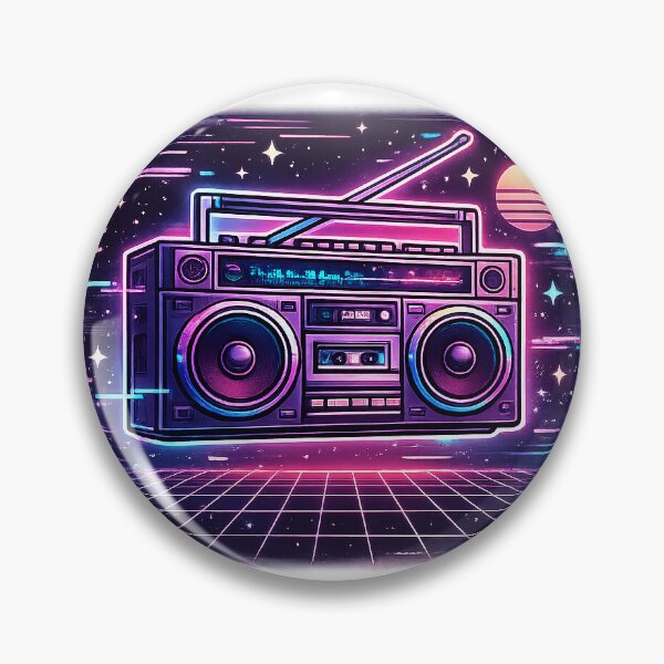 Item preview, Retro Neon Boombox Sticker | 80s Synthwave Aesthetic designed and sold by aurapicks786.