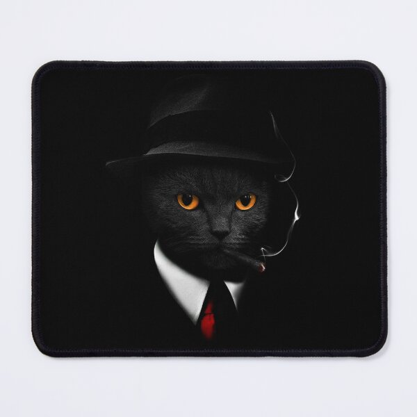 Item preview, Gangster Cat in Suit and Fedora Hat Dark Aesthetic Art designed and sold by Singh1998.
