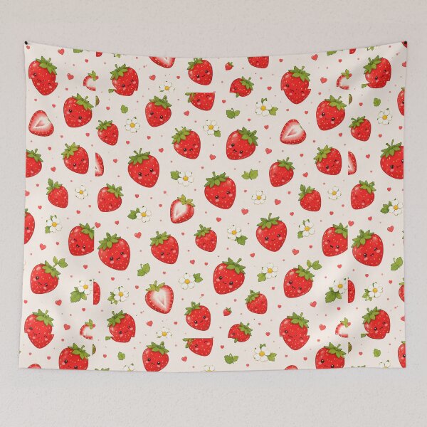 Item preview, Kawaii Cute aStrawberry Pattern | Summer Fruit Seamless Print designed and sold by Aramdesing.