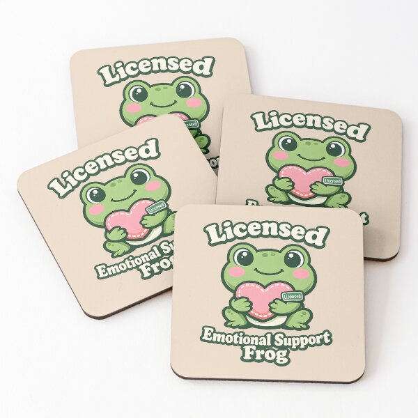 Item preview, Licensed Emotional Support Frog Shirt – Cute Mental Health Frog Hugging Heart Pillow designed and sold by  MAD's Recreation Studio.