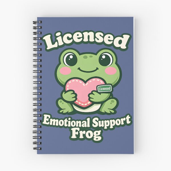 Item preview, Licensed Emotional Support Frog Shirt – Cute Mental Health Frog Hugging Heart Pillow designed and sold by  MAD's Recreation Studio.