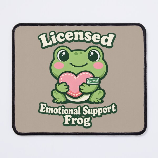 Item preview, Licensed Emotional Support Frog Shirt – Cute Mental Health Frog Hugging Heart Pillow designed and sold by MAD's Recreation Studio.