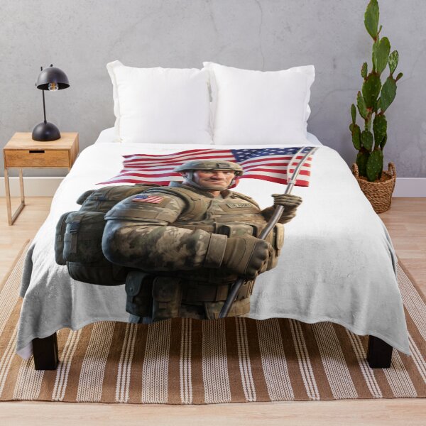 Item preview, Proud American soldier with flag designed and sold by misiek8223.