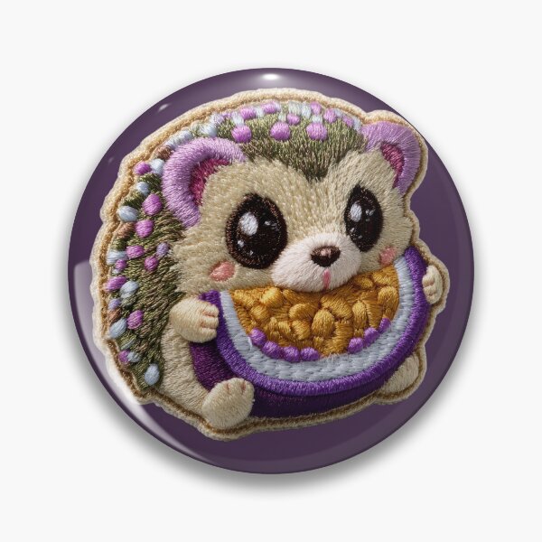 Item preview, Kawaii Hedgehog With Purple Watermelon Slice designed and sold by MegaNovaArt.