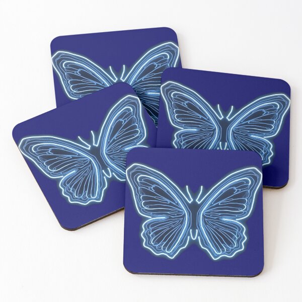 Item preview, Neon butterfly and abstract lines on a black background designed and sold by ArtEventET.