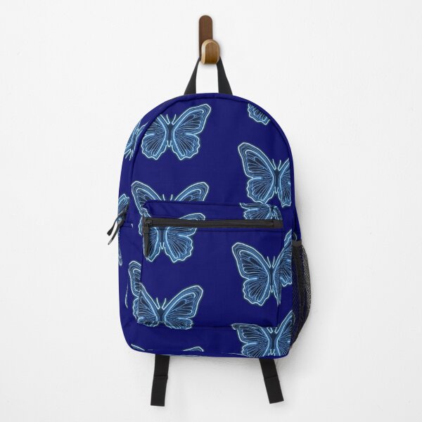Item preview, Neon butterfly and abstract lines on a black background designed and sold by ArtEventET.