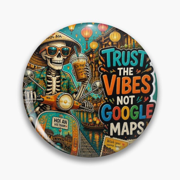 Item preview, Vietnam Tourist Skeleton Scooter Sticker – Trust The Vibes Not Google Maps designed and sold by Ecocrushstudio.