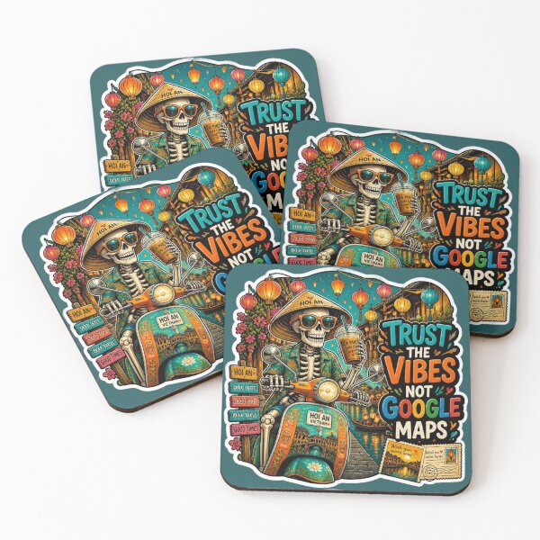Item preview, Vietnam Tourist Skeleton Scooter Sticker – Trust The Vibes Not Google Maps designed and sold by Ecocrushstudio.