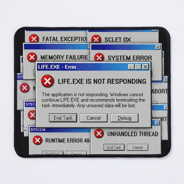 Item preview, Life.exe Is Not Responding Funny Existential Error Design designed and sold by afarkar.