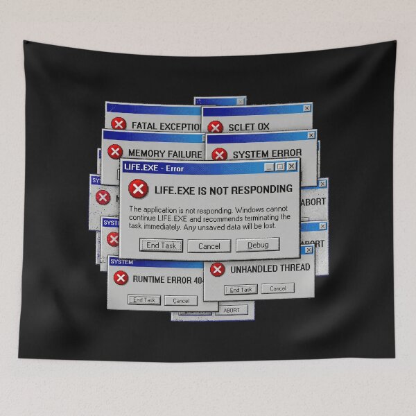 Item preview, Life.exe Is Not Responding Funny Existential Error Design designed and sold by afarkar.
