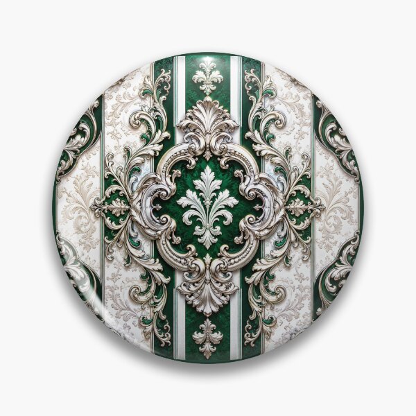 Item preview, Emerald Green & White Striped Baroque designed and sold by DesignsByPrnces.