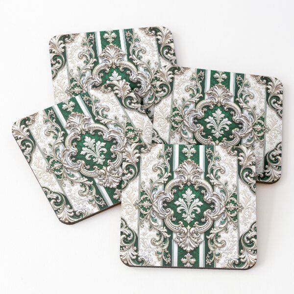 Item preview, Emerald Green & White Striped Baroque designed and sold by DesignsByPrnces.