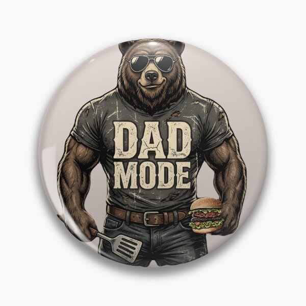 Item preview, Dad Mode Bear | Funny BBQ Grill Father’s Day Bear Burger PNG | Retro Vintage Dad Life Grill Master Design designed and sold by Hnd-Design.