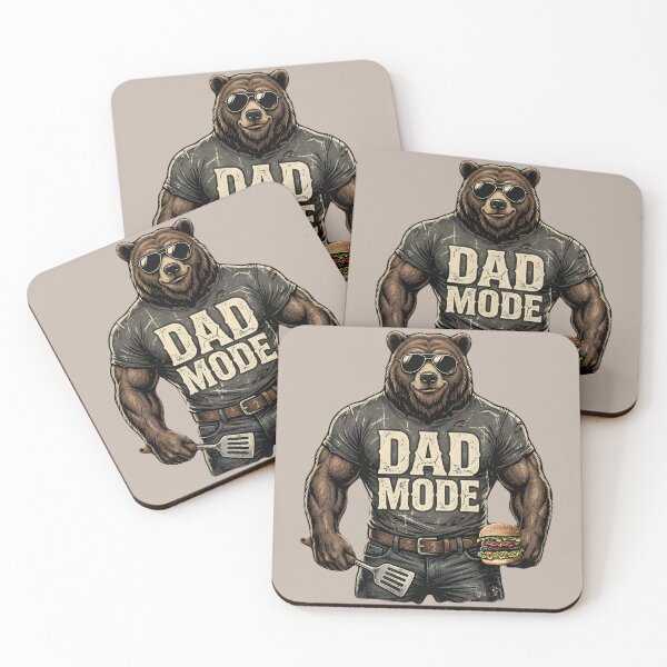 Item preview, Dad Mode Bear | Funny BBQ Grill Father’s Day Bear Burger PNG | Retro Vintage Dad Life Grill Master Design designed and sold by Hnd-Design.