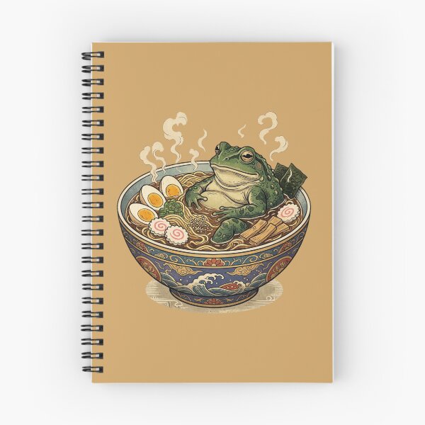 Item preview, Vintage Ukiyo e Toad Relaxing in Ramen Bowl Art designed and sold by DuckOddity.