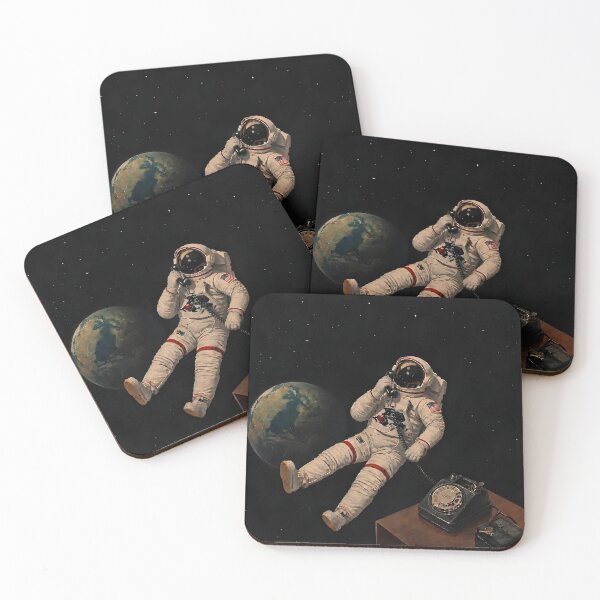 Item preview, Calling Earth - Retro Astronaut with Rotary Telephone designed and sold by fnbsplanet.