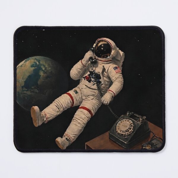 Item preview, Calling Earth - Retro Astronaut with Rotary Telephone designed and sold by fnbsplanet.