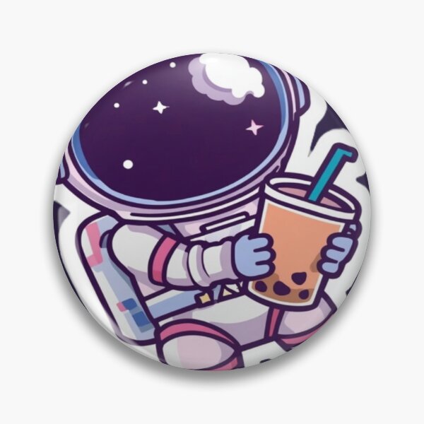 Item preview, Cute Kawaii Astronaut Drinking Boba Tea designed and sold by ItzLacarth.